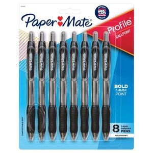 Black Ballpoint Pens - Pack of 8